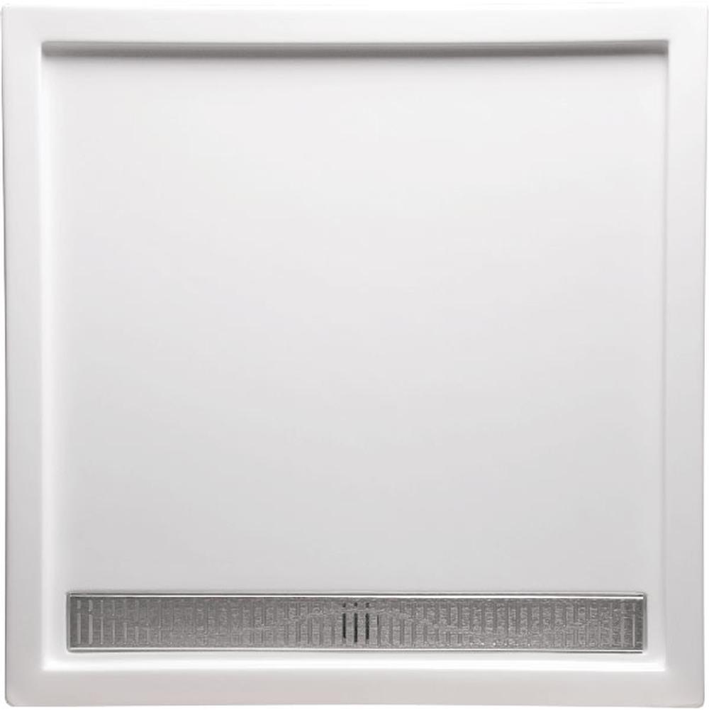 Americh 48'' x 48'' Triple Threshold DS Base w/Channel Drain - Biscuit
