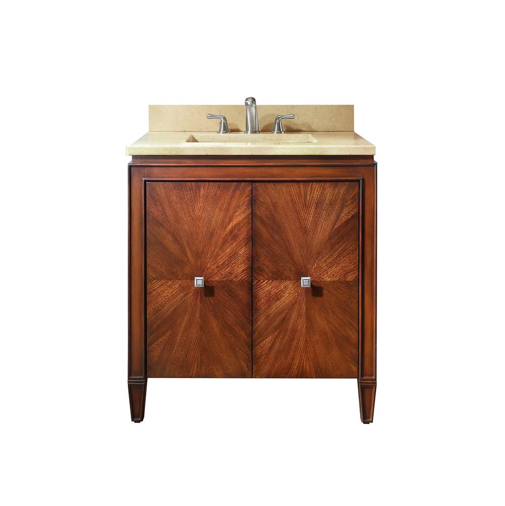 Avanity Avanity Brentwood 31 in. Vanity in New Walnut finish with Crema Marfil Marble Top