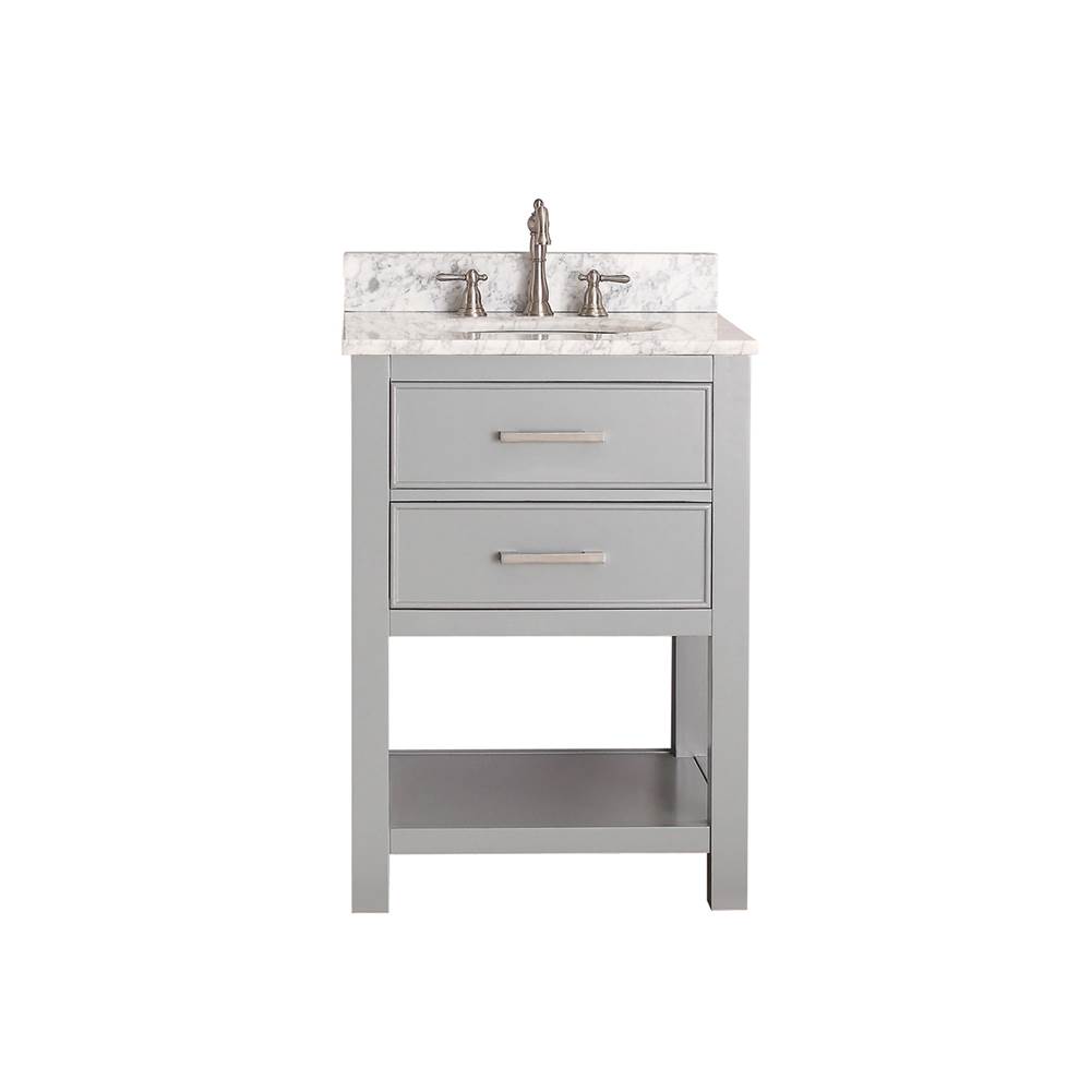 Avanity Avanity Brooks 25 in. Vanity in Chilled Gray finish with Carrara White Marble Top