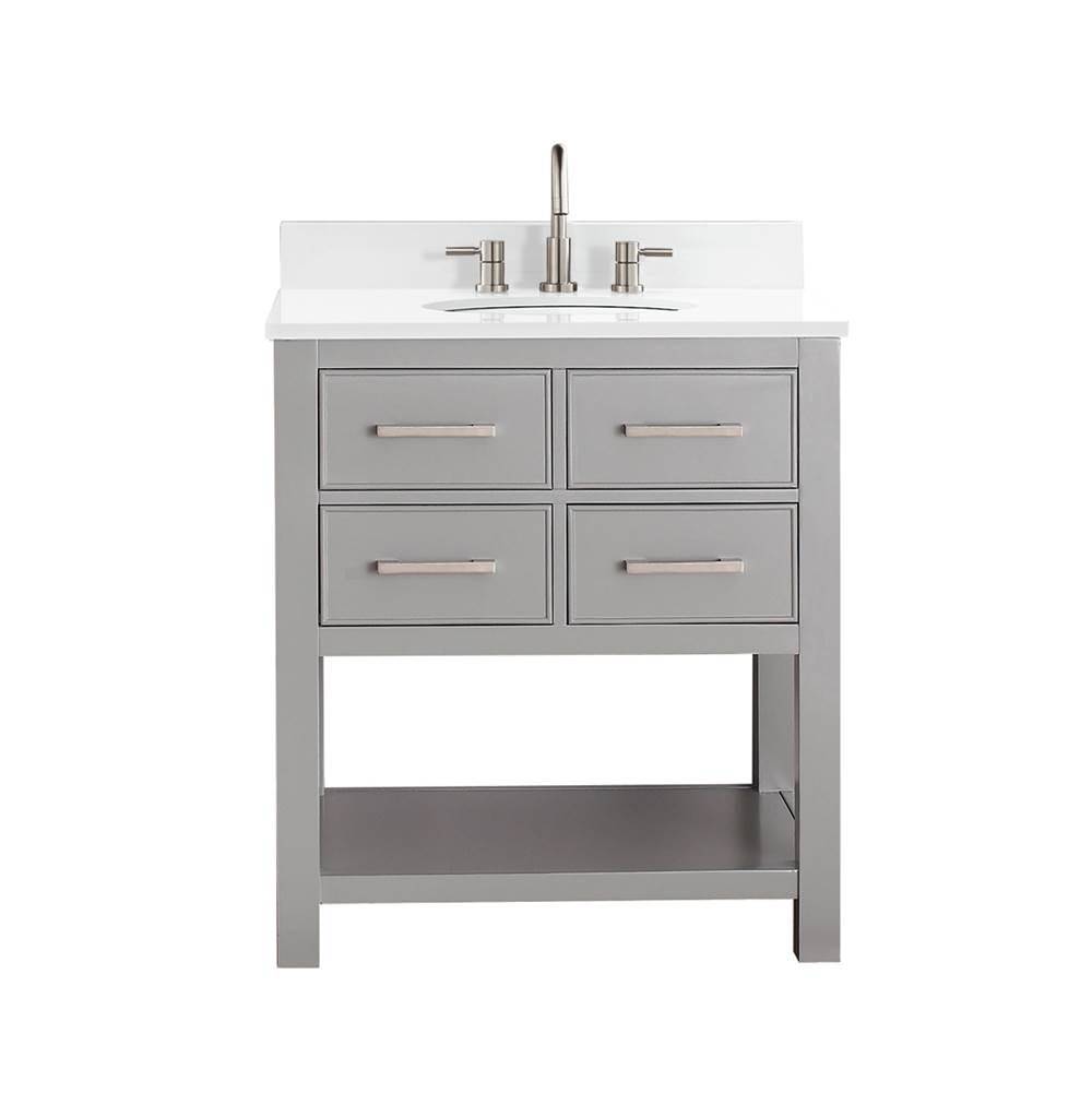 Avanity Avanity Brooks 31 in. Vanity in Chilled Gray finish with Engineered White Stone Top