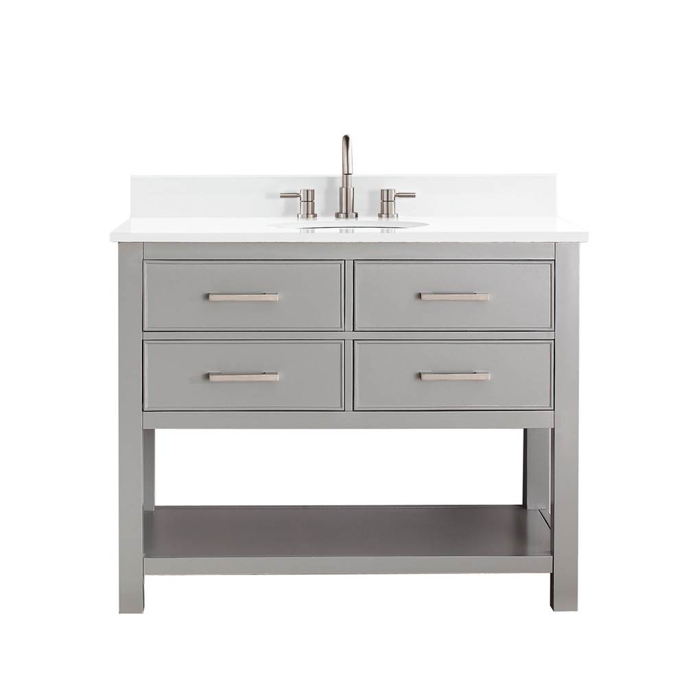 Avanity Avanity Brooks 43 in. Vanity in Chilled Gray finish with Engineered White Stone Top