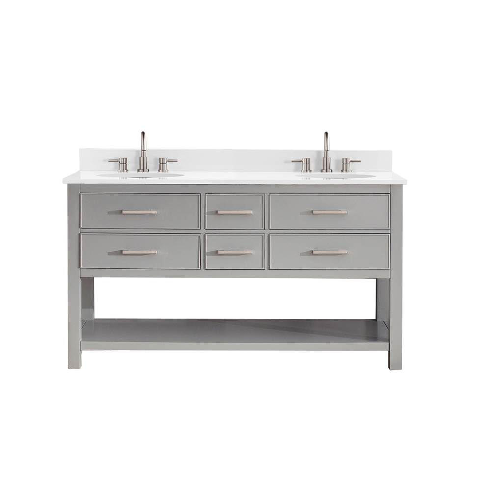 Avanity Avanity Brooks 61 in. Double Vanity in Chilled Gray finish with Engineered White Stone Top