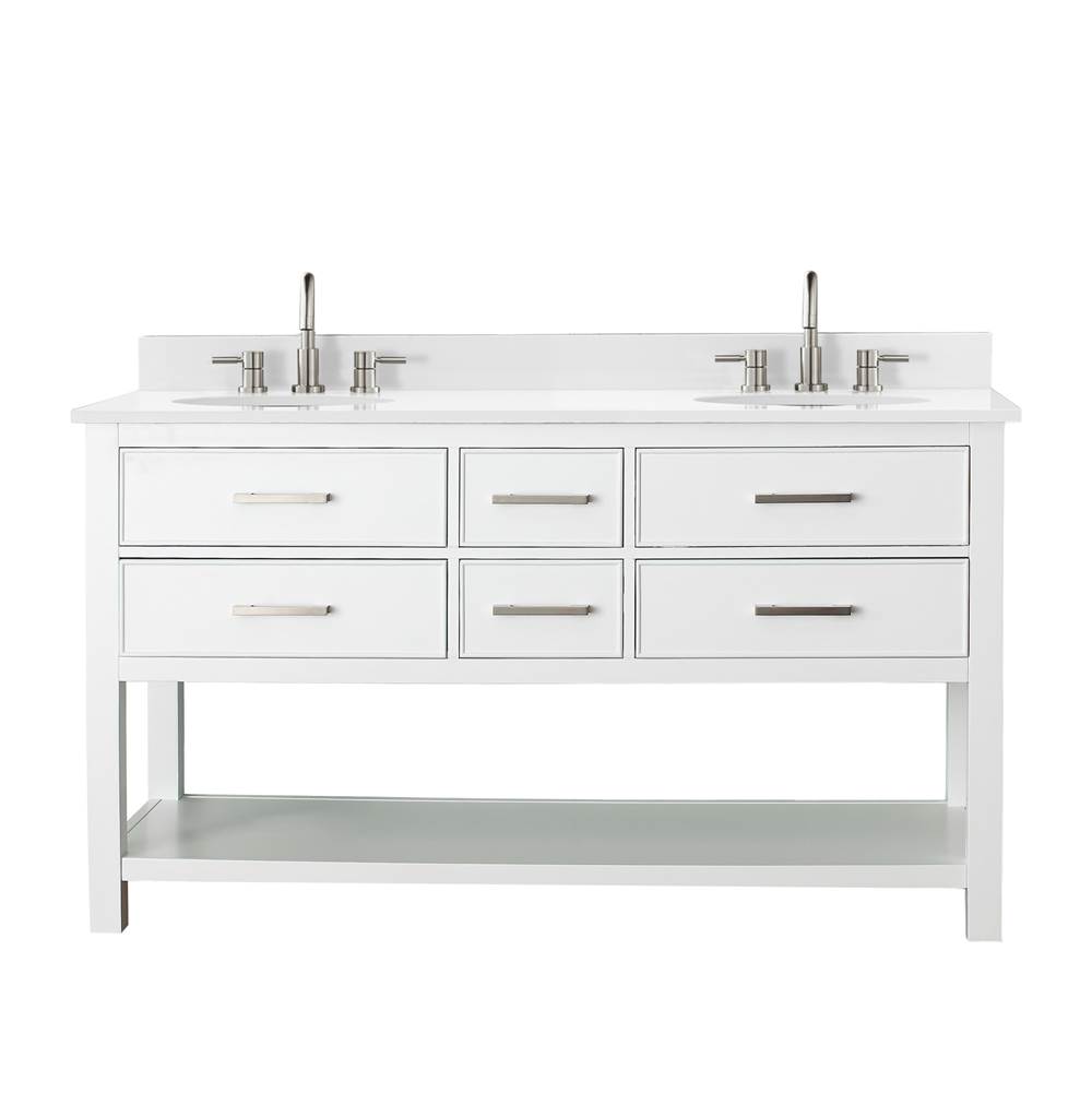 Avanity Avanity Brooks 61 in. Double Vanity in White finish with Engineered White Stone Top