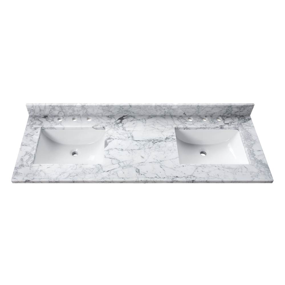Avanity Avanity 73 in. Carrara White Marble Top with Dual Rectangular Sinks