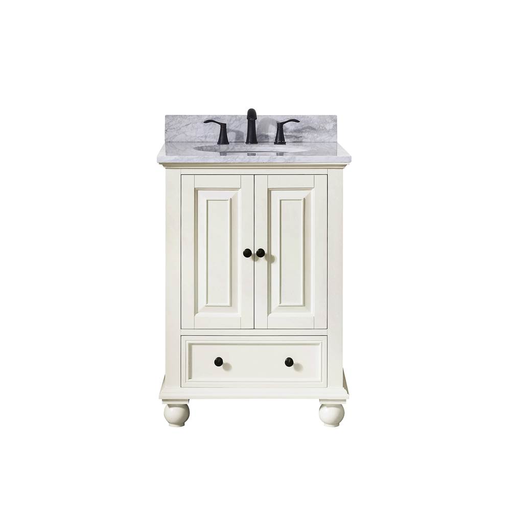 Avanity Avanity Thompson 25 in. Vanity in French White finish with Carrara White Marble Top