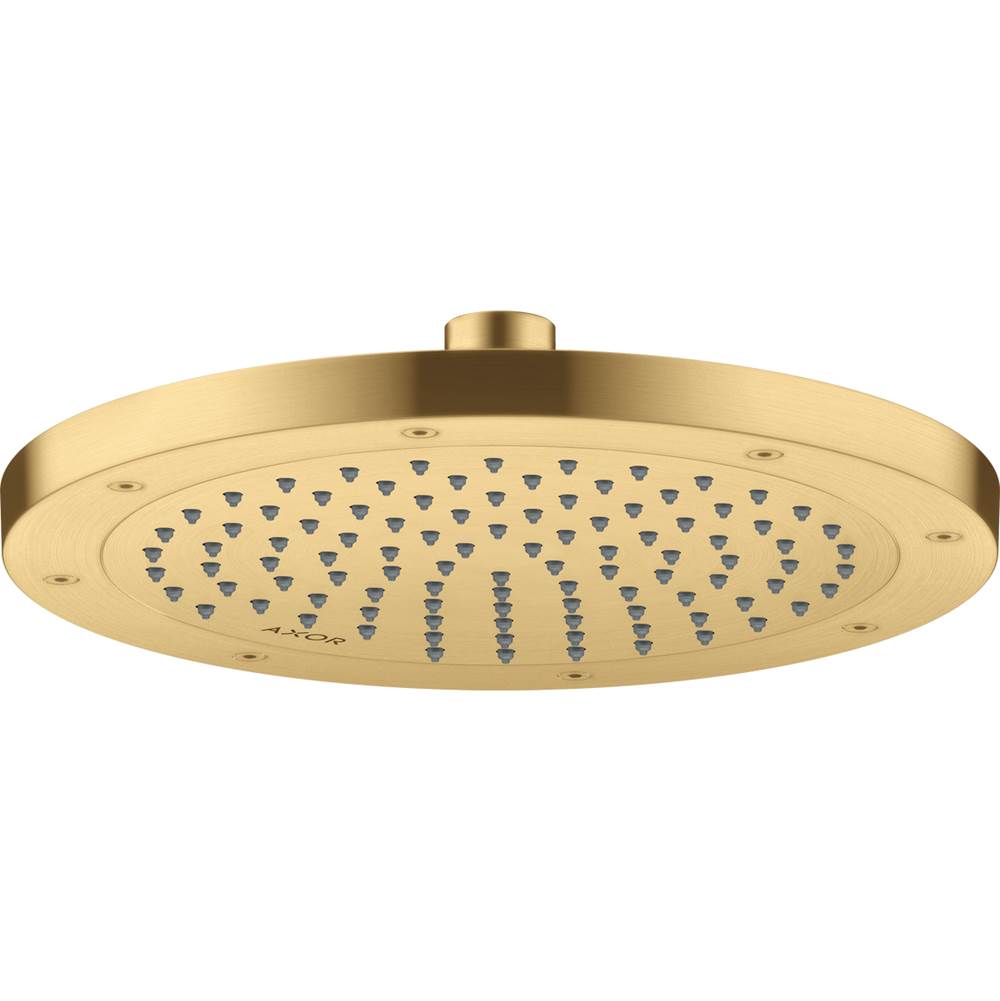 Axor Conscious Showers Showerhead 245 1-Jet, 2.5 GPM in Brushed Gold Optic