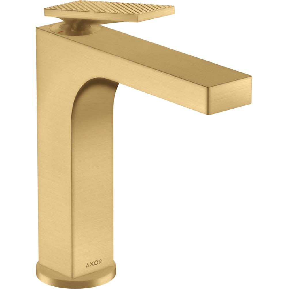 Axor Citterio Single-Hole Faucet 160 with Pop-Up Drain- Rhombic Cut, 1.2 GPM in Brushed Gold Optic