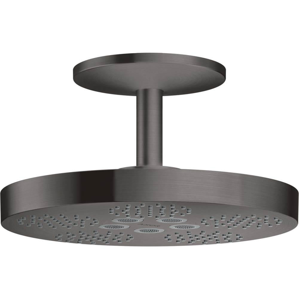 Axor ONE Showerhead 280 2-Jet with Ceiling Mount Trim, 2.5 GPM in Brushed Black Chrome