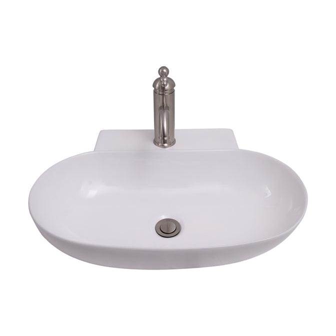 Barclay Leith 22''  Wall Hung Basin,1 faucet hole. White