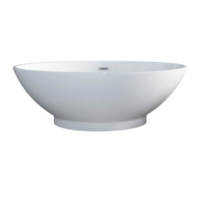 Barclay Noelani 66''Oval AC Tub,Matte Wh W/Internal Drain And Of Orb