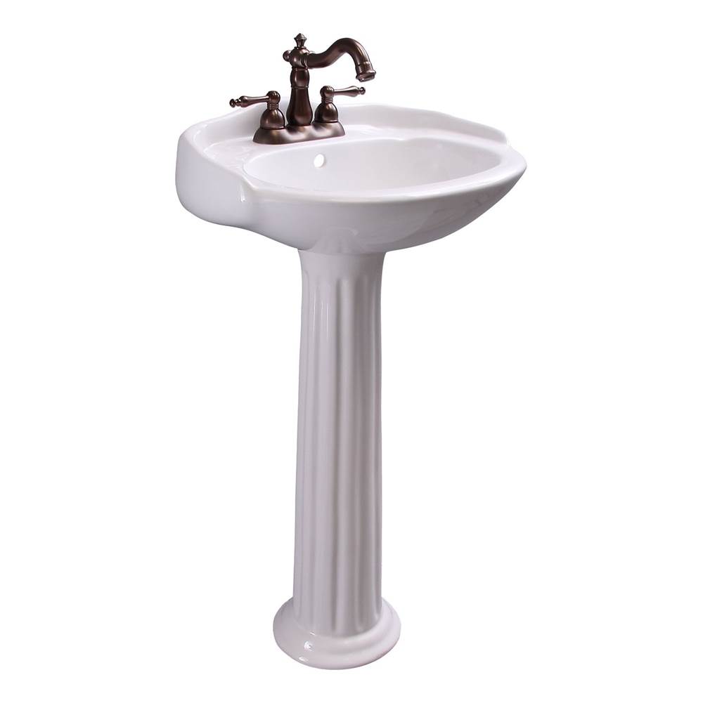 Barclay Arianne 19'' Basin Only with4'' Center Set,W/ Overflow,WH