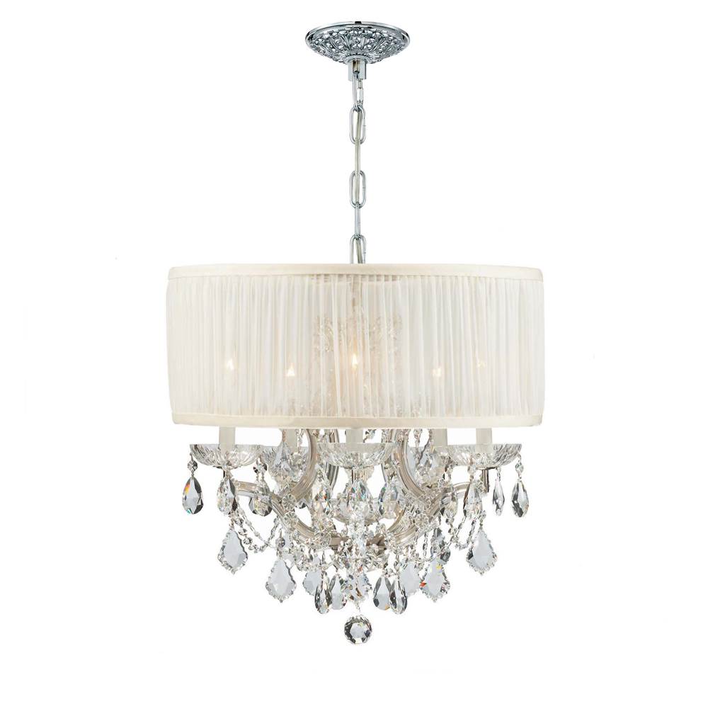 Crystorama Brentwood 6 Light Crystal Polished Chrome Drum Shade Mini Chandelier