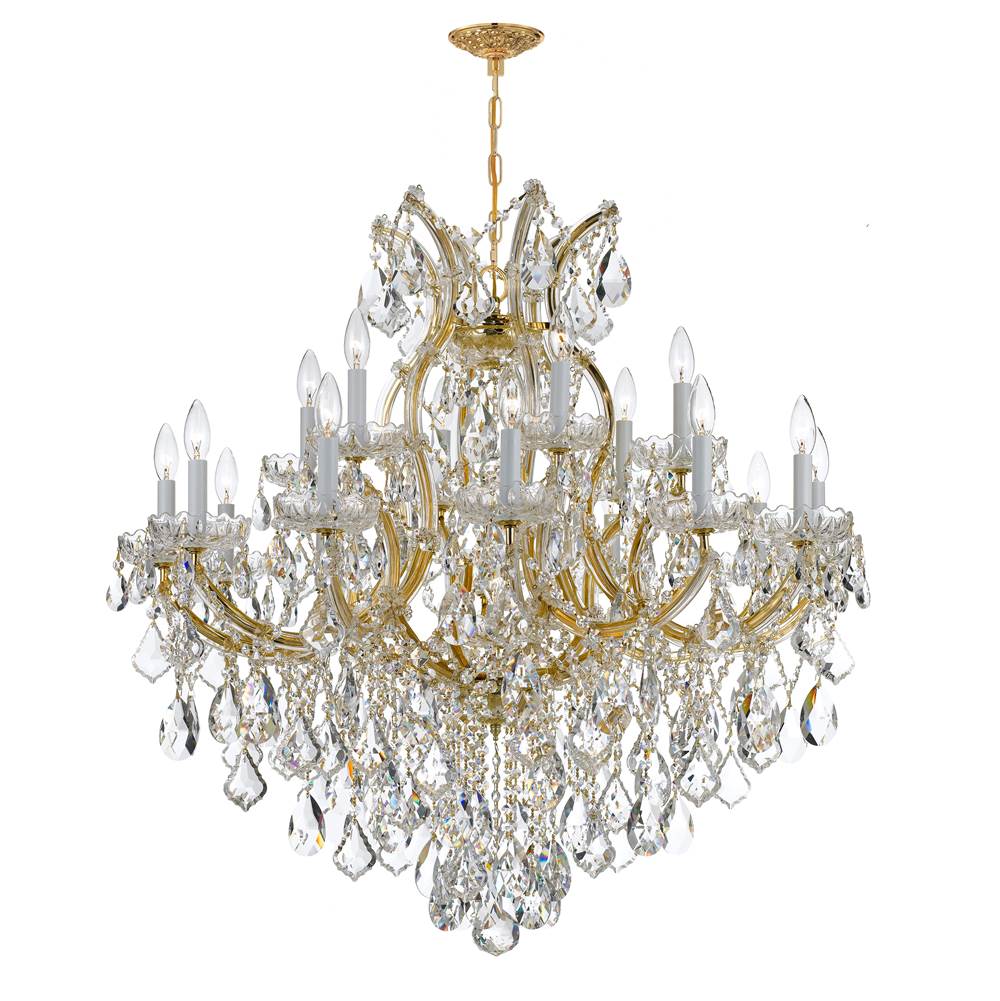 Crystorama Maria Theresa 19 Light Spectra Crystal Gold Chandelier