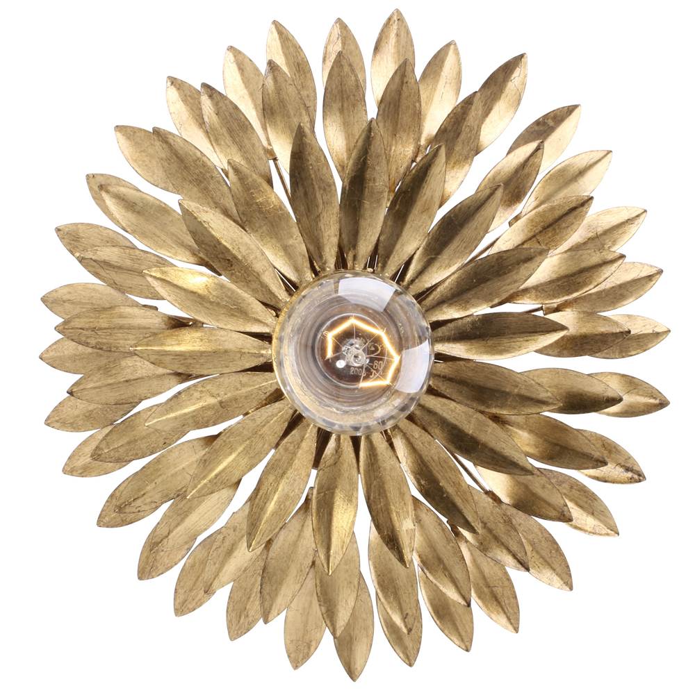 Crystorama Broche 1 Light Antique Gold Ceiling Mount