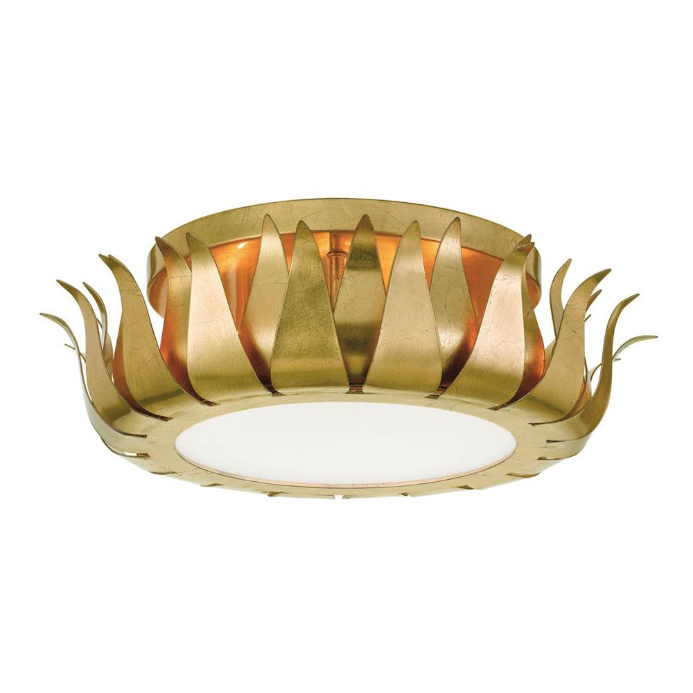Crystorama Broche 3 Light Antique Gold Ceiling Mount