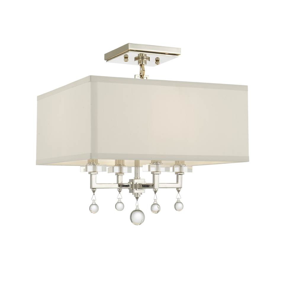 Crystorama Paxton 4 Light Polished Nickel Ceiling Mount