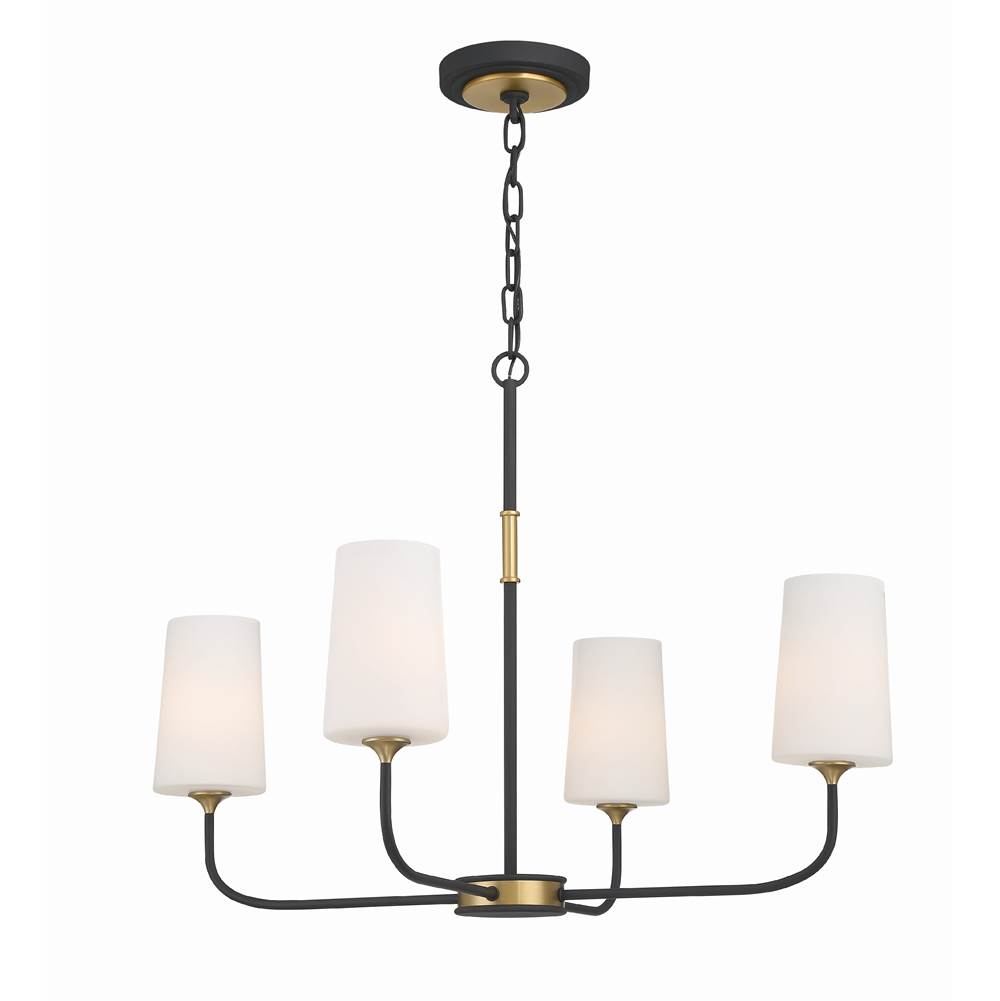 Crystorama Niles 4 Light Black Forged  plus  Modern Gold Chandelier