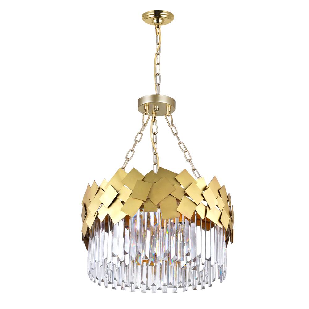 CWI Lighting Panache 6 Light Down Chandelier With Medallion Gold Finish