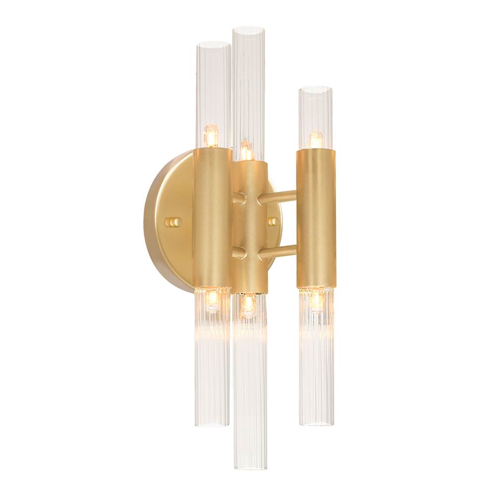 CWI Lighting Orgue 6 Light Sconce With Satin Gold Finish