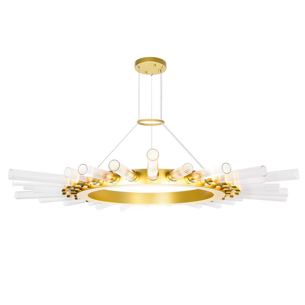 CWI Lighting Collar 28 Light Chandelier With Satin Gold Finish