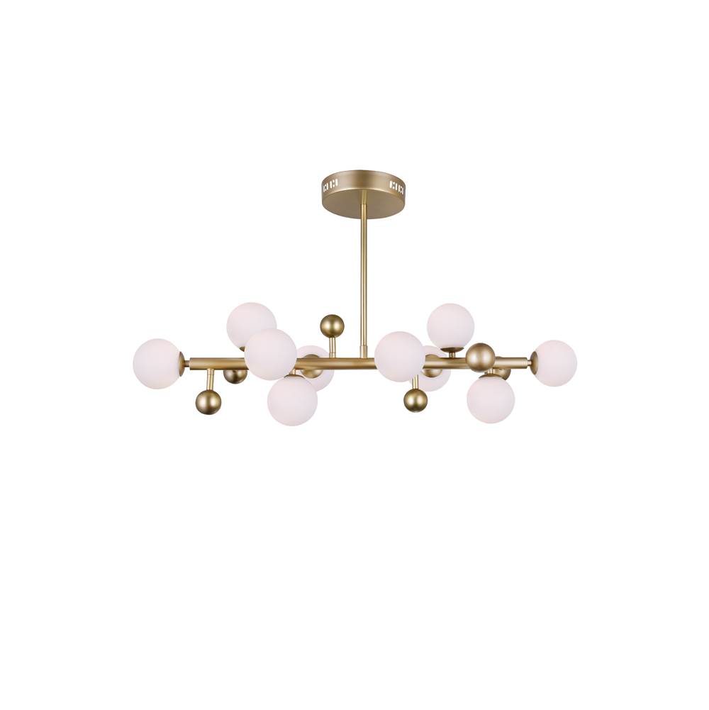 CWI Lighting Element 10 Light Chandelier With Sun Gold Finish