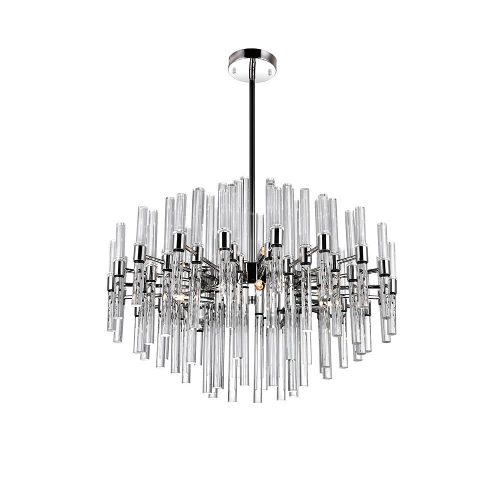 CWI Lighting Miroir 10 Light Chandelier With Polished Nickel Finish