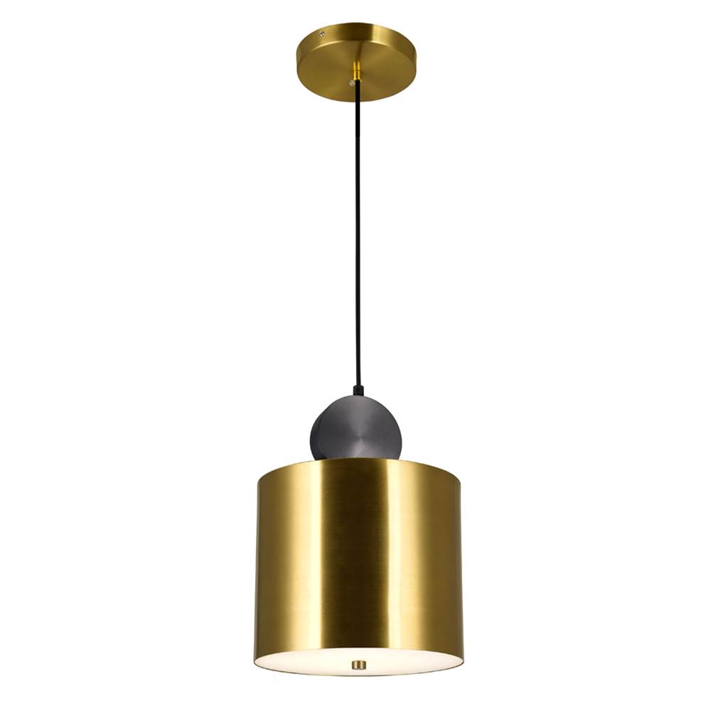 CWI Lighting Saleen LED Mini Pendant With Brass Plus Black Finish