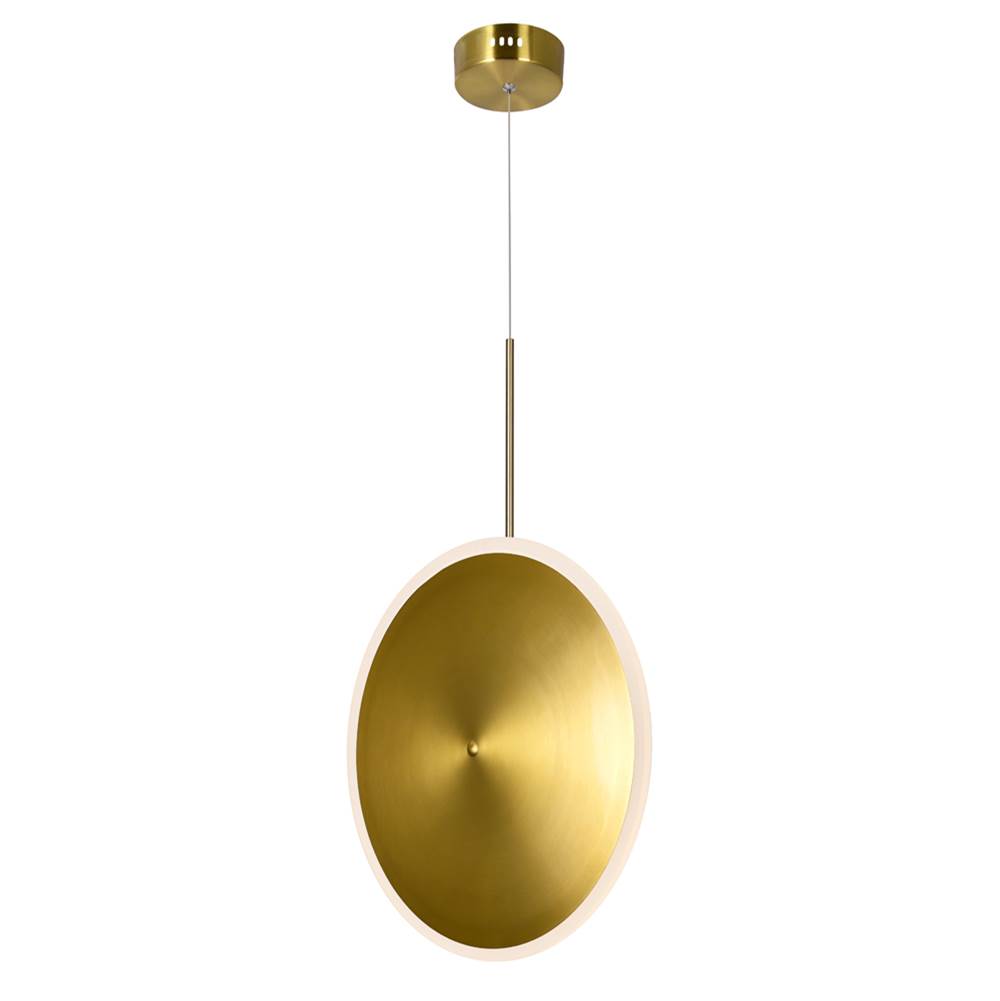 CWI Lighting Ovni LED Pendant With Brass Finish
