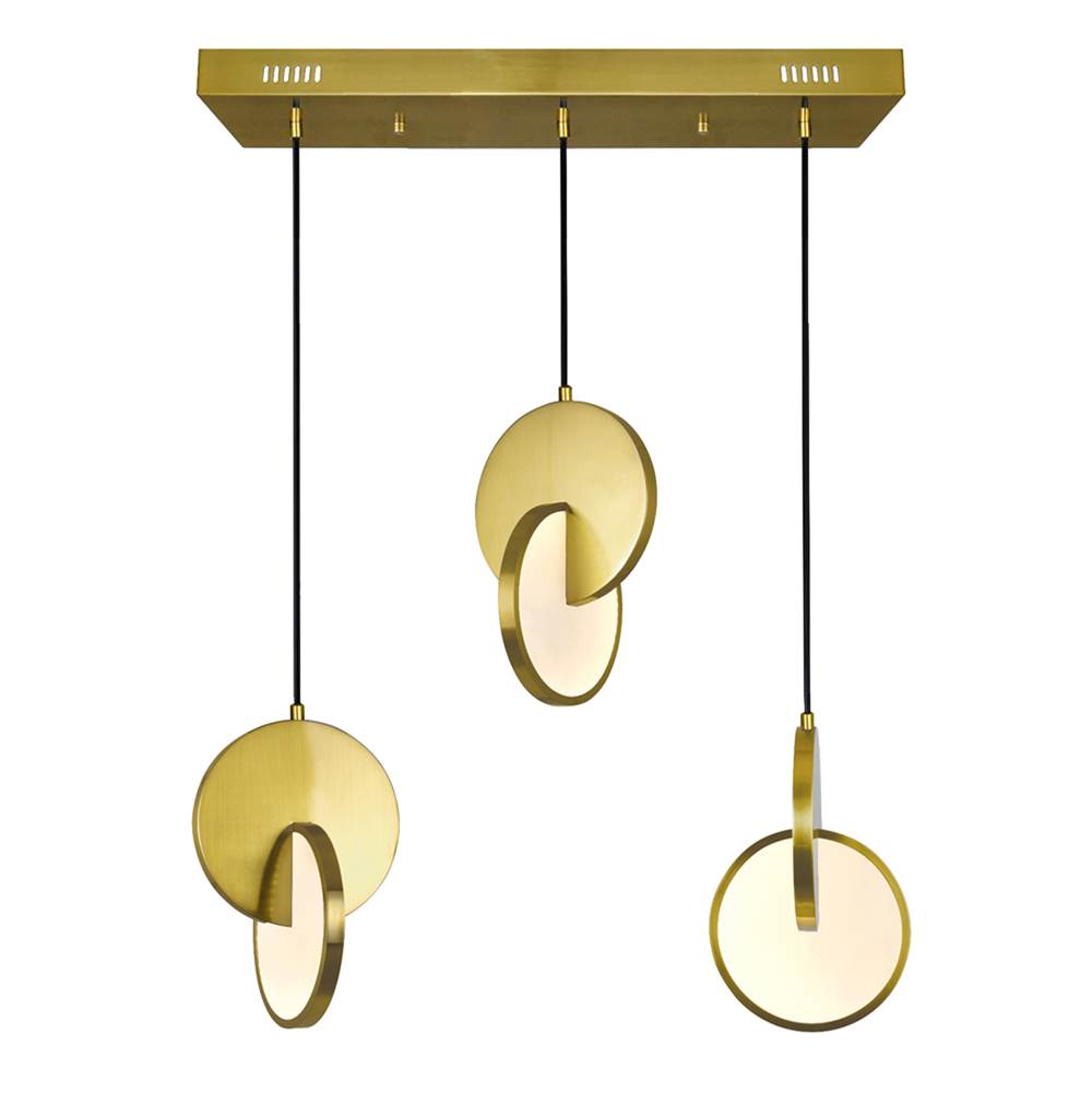 CWI Lighting Tranche LED Island/Pool Table Chandelier With Brushed Brass Finish