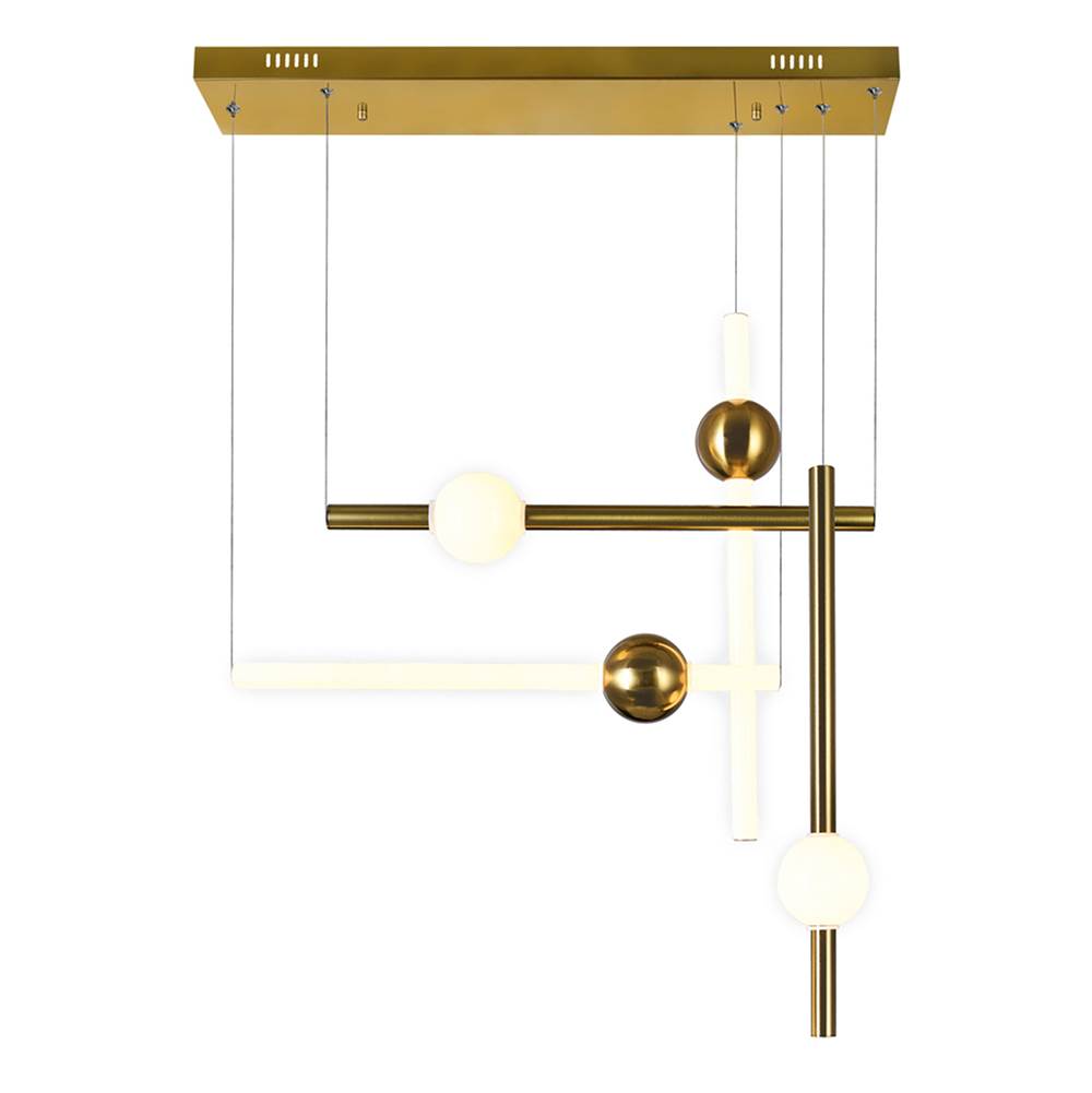 CWI Lighting Baton LED Island/Pool Table Chandelier With Brass Finish