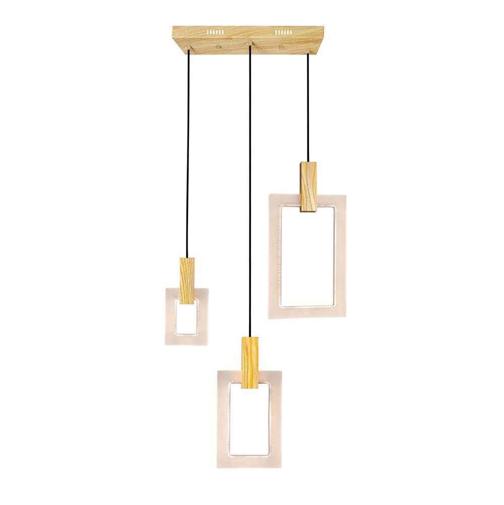 CWI Lighting Anello LED Island/Pool Table Chandelier With White Oak Finish