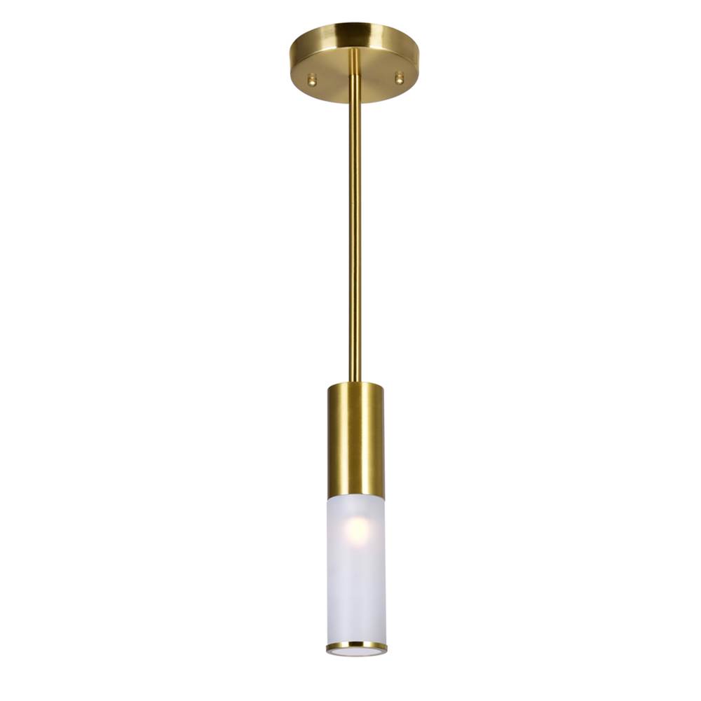CWI Lighting Pipes 1 Light Mini Pendant With Brass Finish