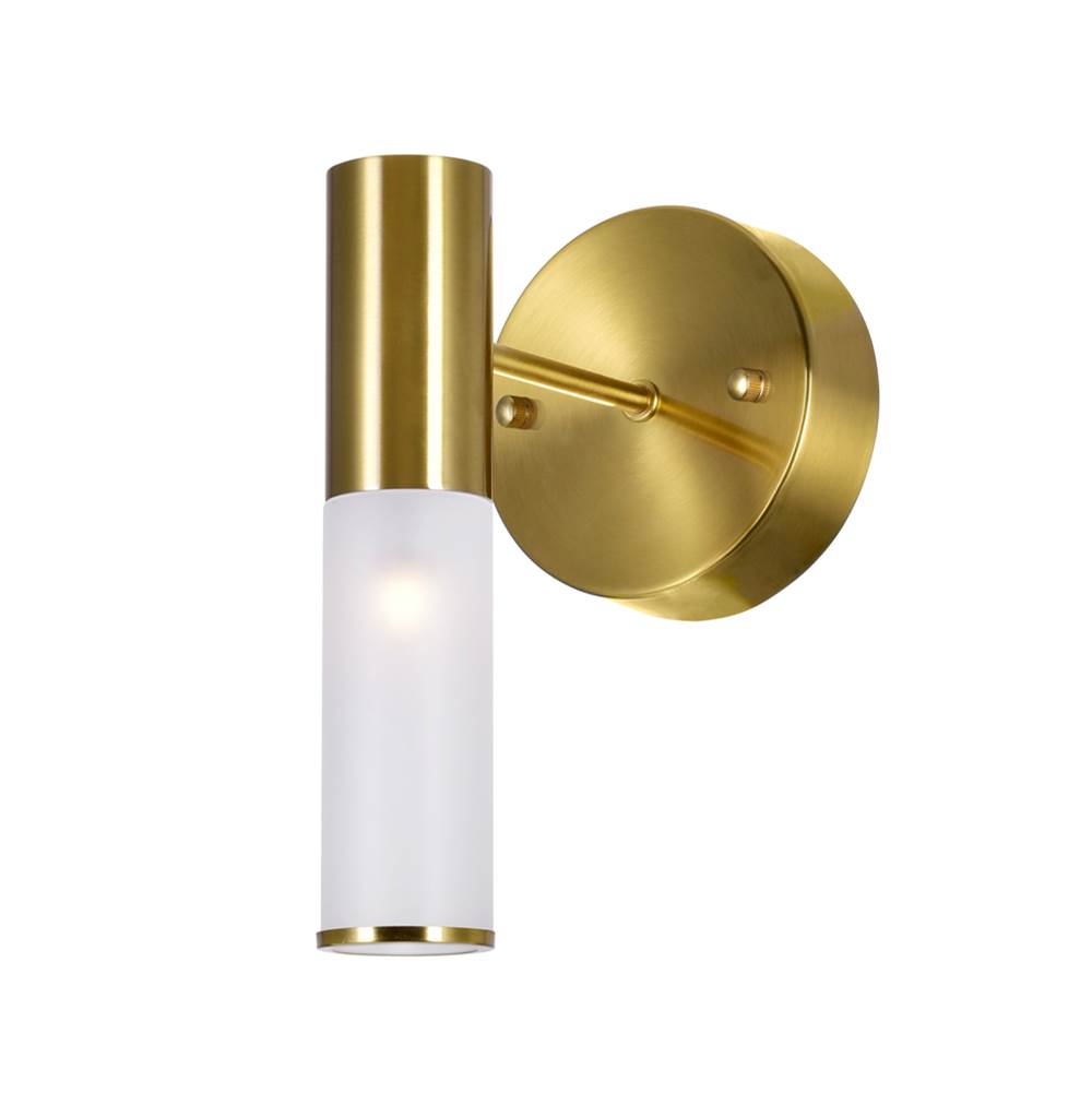 CWI Lighting Pipes 1 Light Sconce With Brass Finish