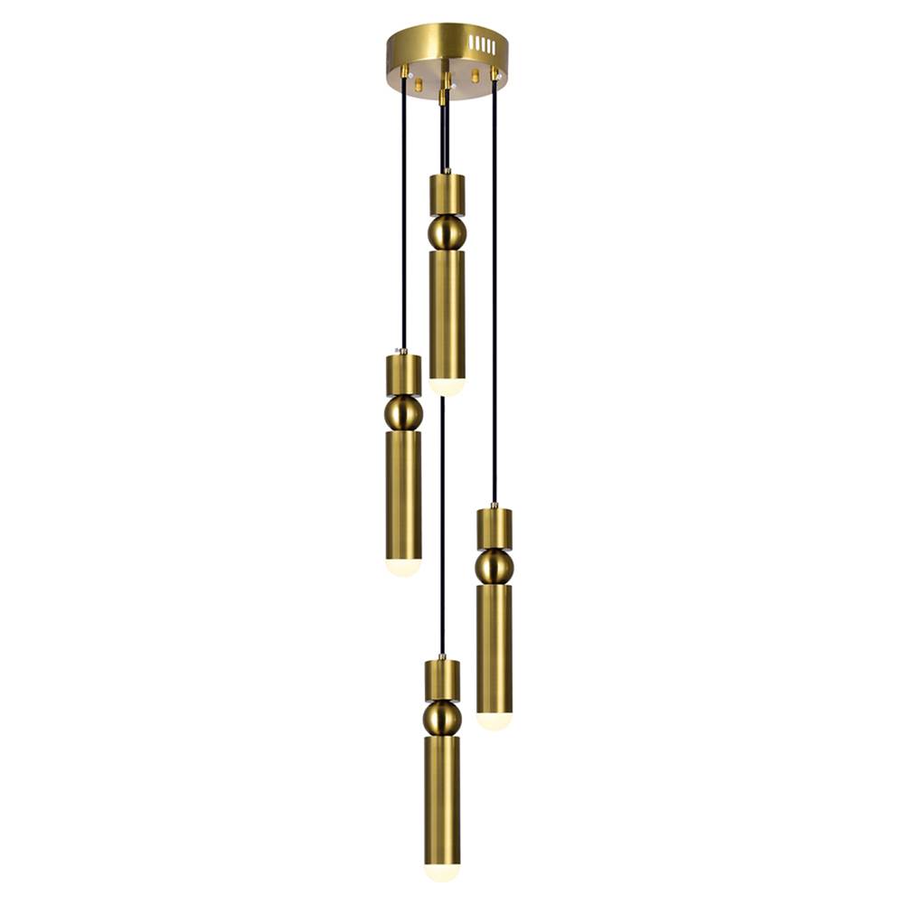 CWI Lighting Chime LED Pendant With Brass Finish
