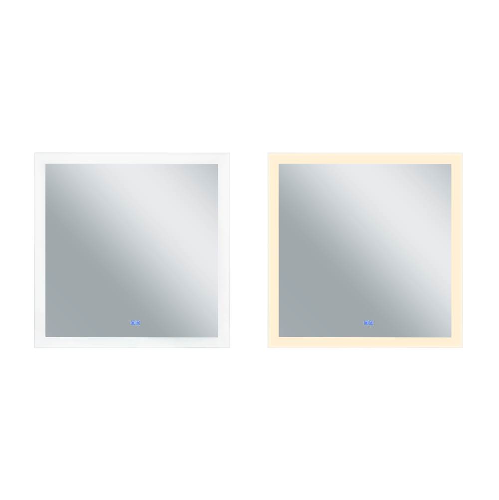 CWI Lighting Abigail Square Matte White LED 36 in. Mirror From our Abigail Collection