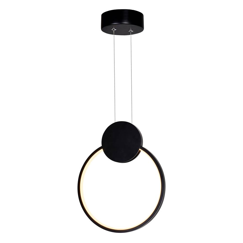 CWI Lighting Pulley 10 in LED Black Mini Pendant