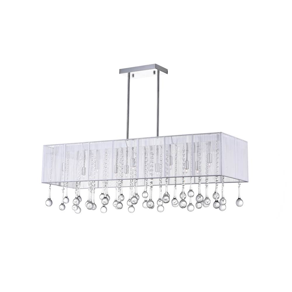 CWI Lighting Water Drop 14 Light Drum Shade Chandelier With Chrome Finish