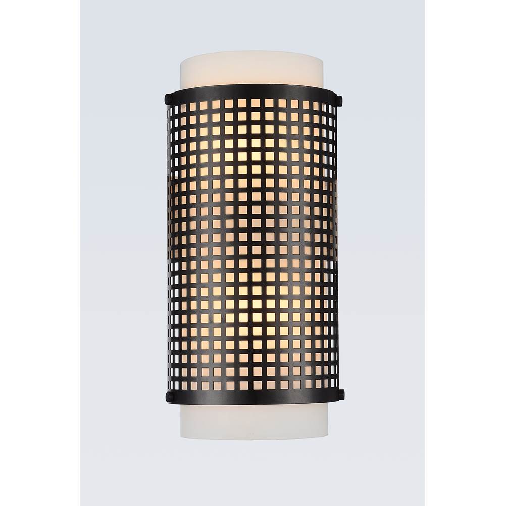 CWI Lighting Checkered 2 Light Wall Sconce With Black Finish