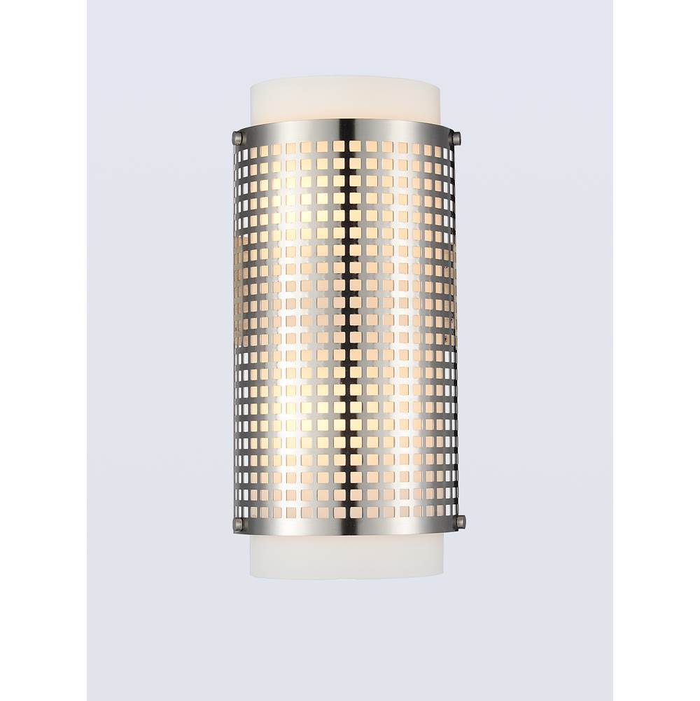 CWI Lighting Checkered 2 Light Wall Sconce With Satin Nickel Finish