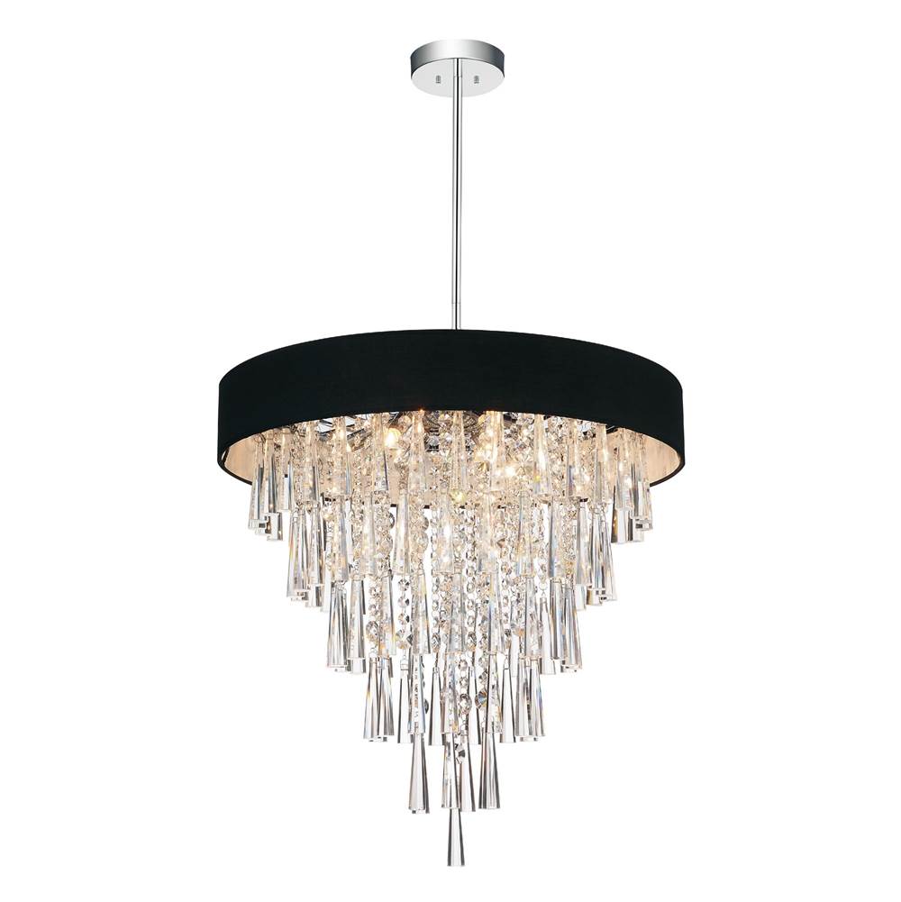 CWI Lighting Franca 8 Light Drum Shade Chandelier With Chrome Finish