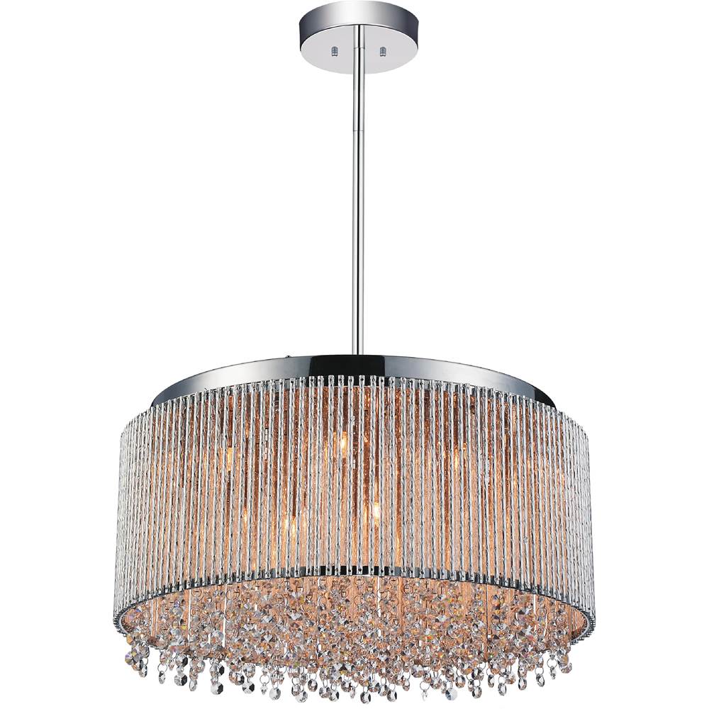 CWI Lighting Claire 14 Light Drum Shade Chandelier With Chrome Finish