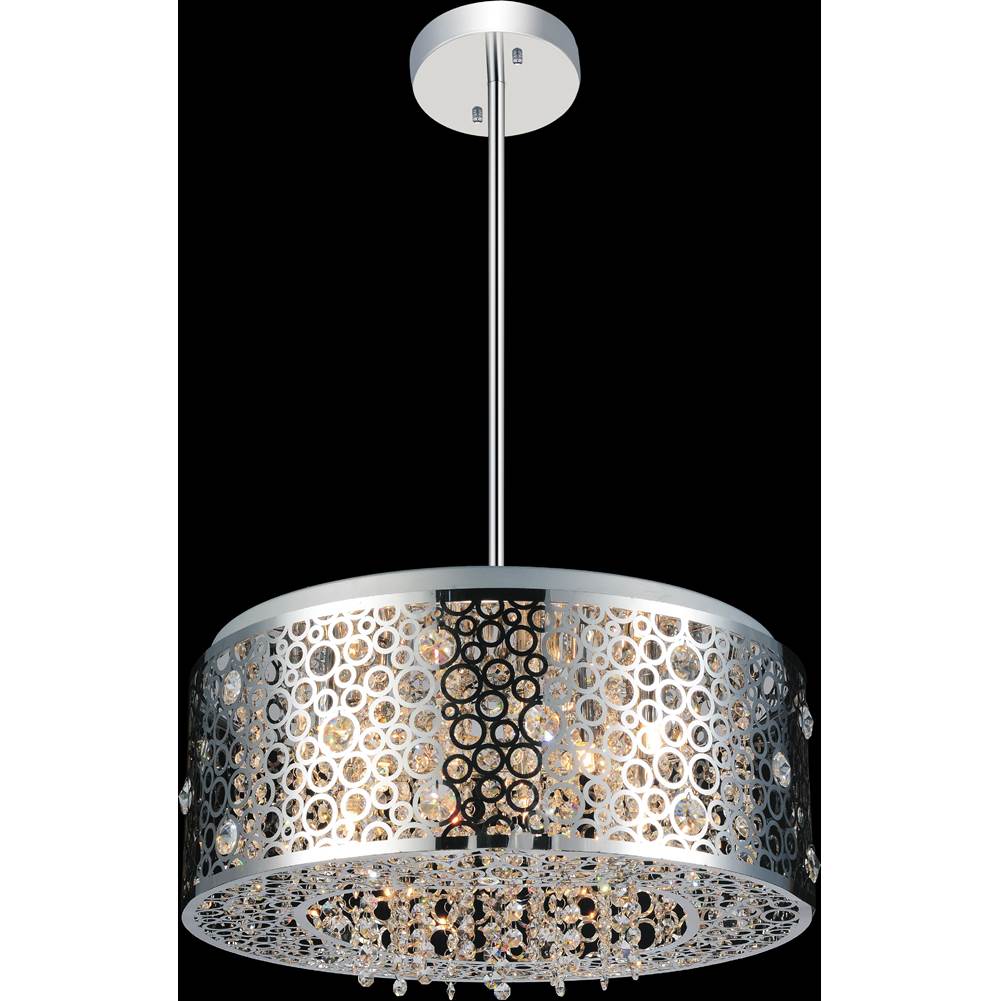 CWI Lighting Bubbles 7 Light Drum Shade Chandelier With Chrome Finish