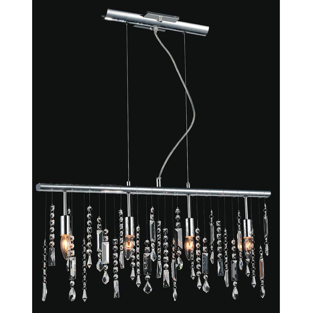 CWI Lighting Janine 4 Light Down Chandelier With Chrome Finish