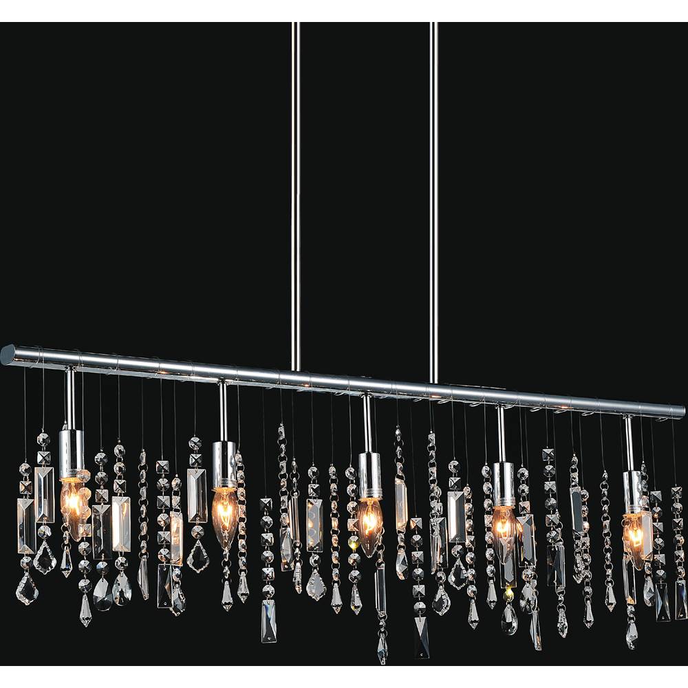 CWI Lighting Janine 5 Light Down Chandelier With Chrome Finish