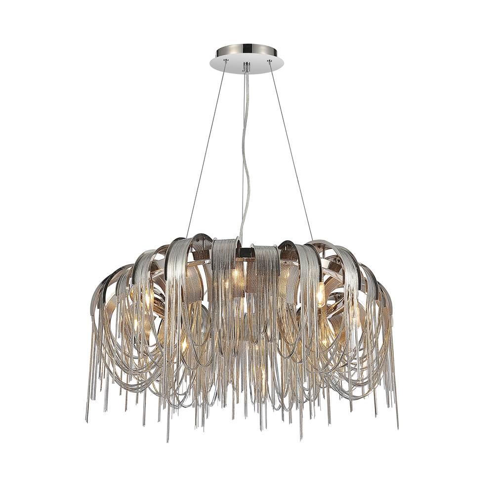 CWI Lighting Shirley 8 Light Down Chandelier With Chrome Finish