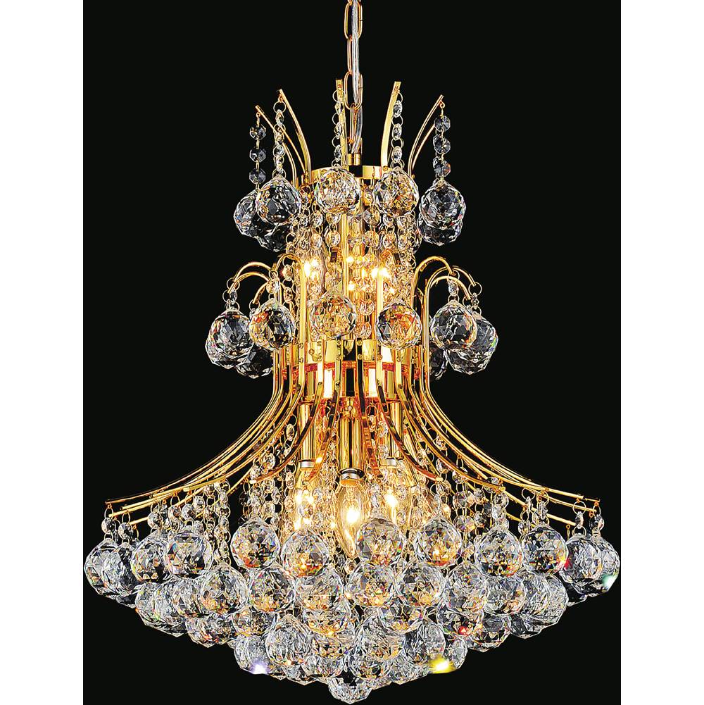 CWI Lighting Princess 10 Light Down Chandelier With Gold Finish