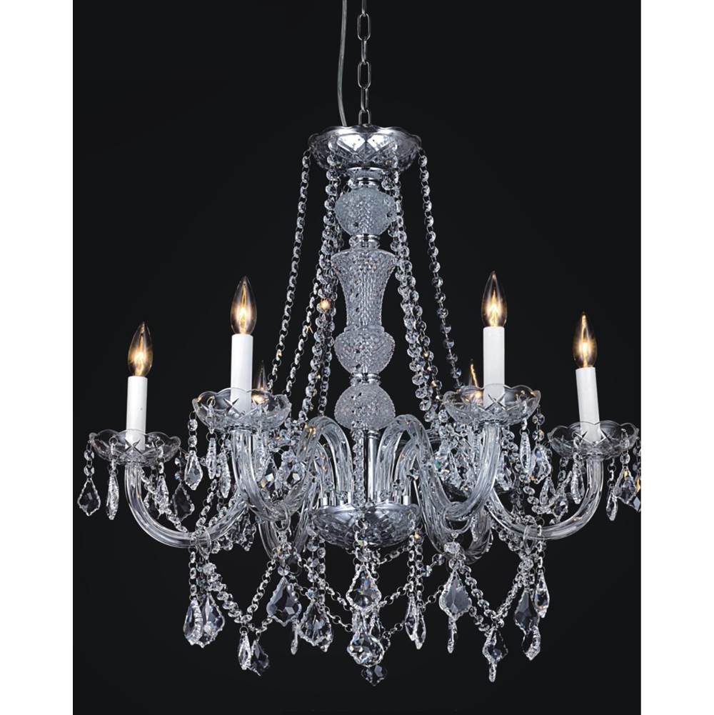 CWI Lighting Princeton 6 Light Down Chandelier With Chrome Finish
