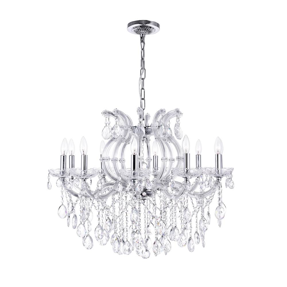 CWI Lighting Colossal 10 Light Up Chandelier With Chrome Finish