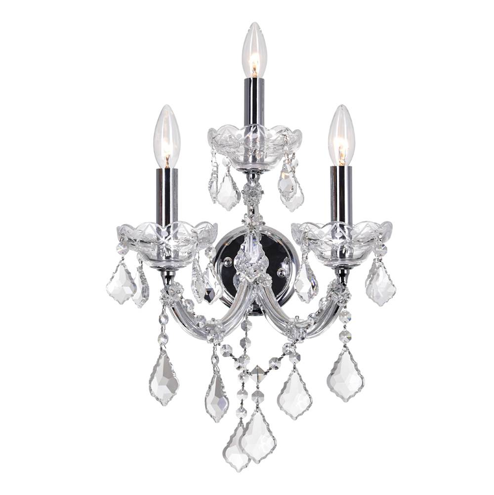 CWI Lighting Maria Theresa 3 Light Wall Sconce With Chrome Finish