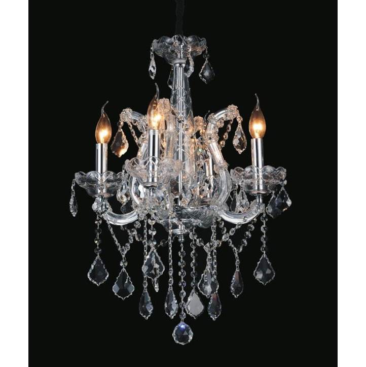 CWI Lighting Maria Theresa 4 Light Up Chandelier With Chrome Finish
